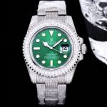 GB Factory Faux Rolex Submariner Silver steel case with White diamond diameter 40mm Watch